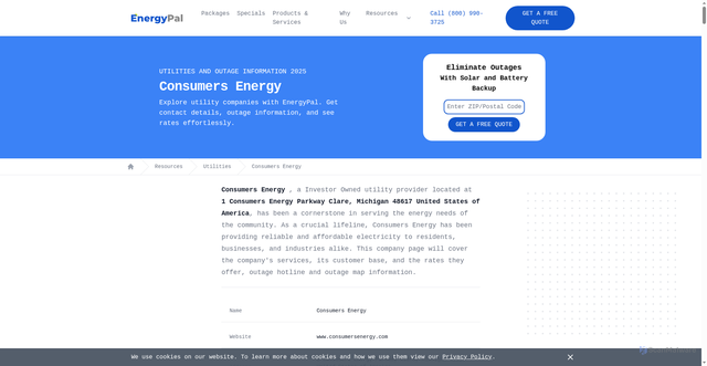 Security scan screenshot of https://energypal.com/utilities/consumers-energy