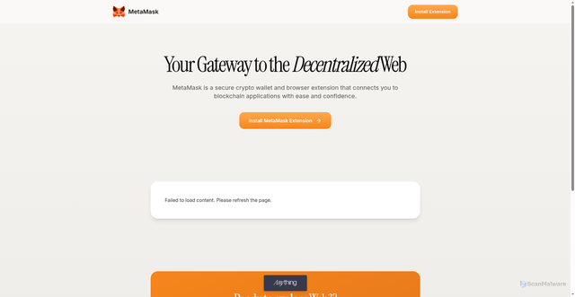 Security scan screenshot of https://metamask-extension-get.created.app/