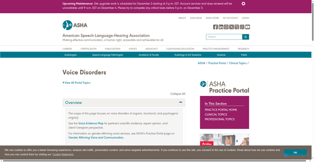 Security scan screenshot of https://www.asha.org/practice-portal/clinical-topics/voice-disorders/?srsltid=AfmBOoobxhNG9f3ZVqaxLdFYDEpx6UO8mfpM6Gp0KhEfpuxrvPeaTRPM