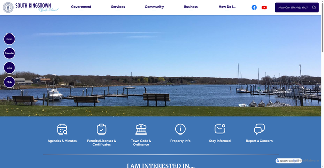 Security scan screenshot of https://southkingstownri.gov/