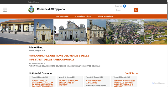 Security scan screenshot of https://www.comune.stroppiana.vc.it