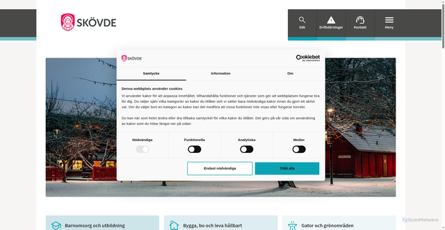 Security scan screenshot of https://www.skovde.se/