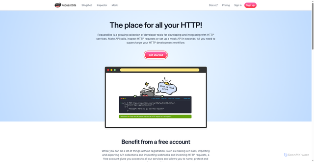 Security scan screenshot of https://requestbite.com