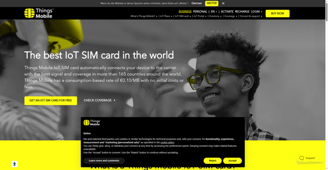 Security scan screenshot of https://www.thingsmobile.com/