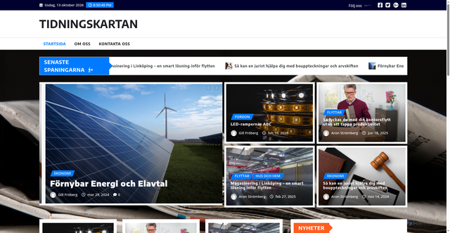 Security scan screenshot of https://tidningskartan.se