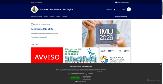 Security scan screenshot of https://www.comune.sanmartinodallargine.mn.it