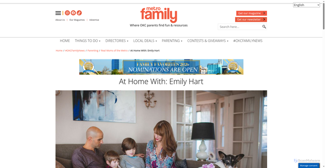 Security scan screenshot of https://www.metrofamilymagazine.com/at-home-with-emily-hart/