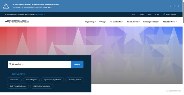 Security scan screenshot of https://ncsbe.gov
