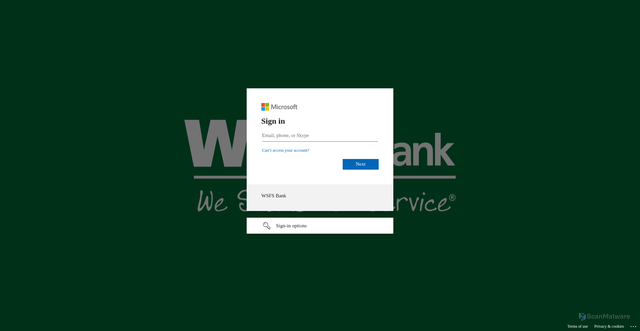 Security scan screenshot of https://wsfsbank.bwise.net