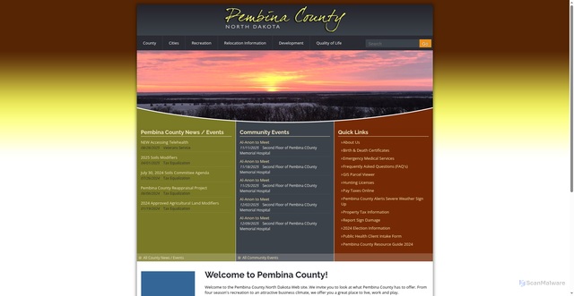 Security scan screenshot of https://pembinacountynd.gov/