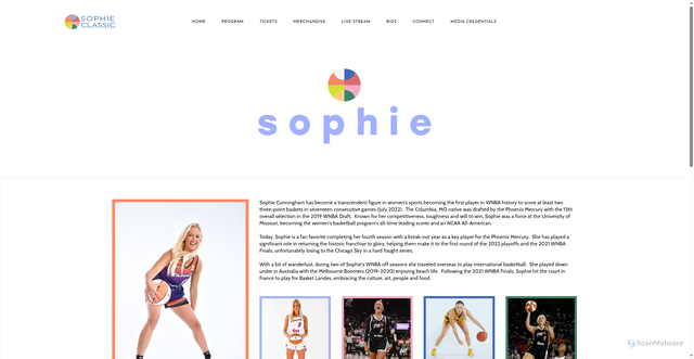 Security scan screenshot of https://www.sophiecunninghamclassic.org/sophie.html