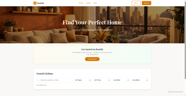Security scan screenshot of https://rentsk.ca/
