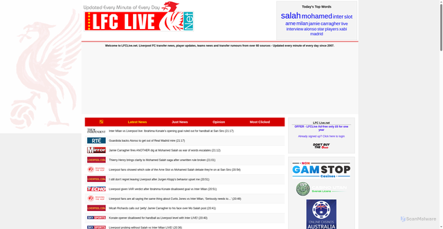 Security scan screenshot of https://www.lfclive.net/