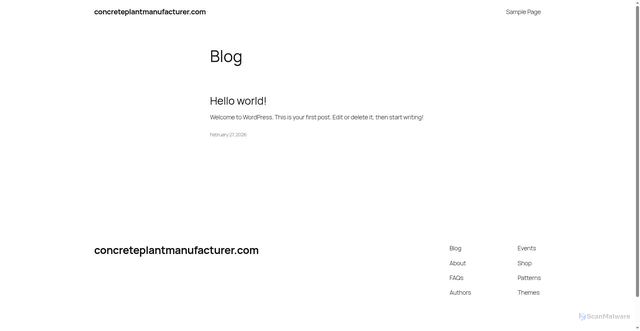 Security scan screenshot of http://concreteplantmanufacturer.com/