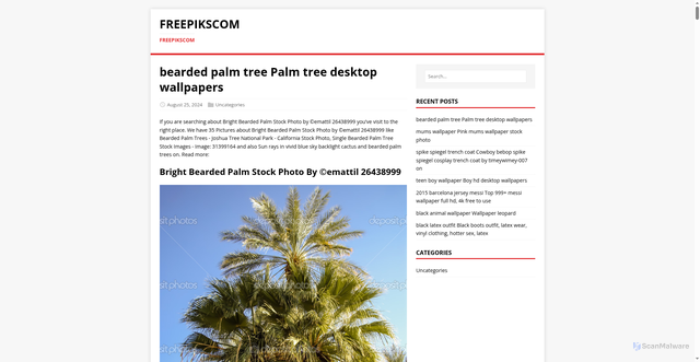 Security scan screenshot of https://freepikscom.pages.dev/post/bearded-palm-tree/
