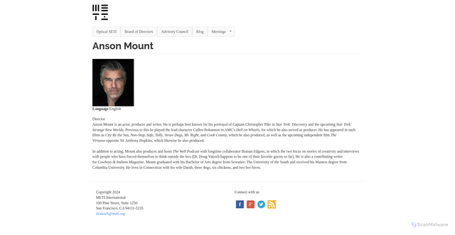 Security scan screenshot of https://meti.org/en/board/anson-mount