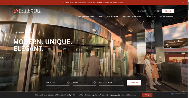 Security scan screenshot of https://www.thehotelumd.com/