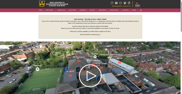 Security scan screenshot of http://www.handsworth.bham.sch.uk