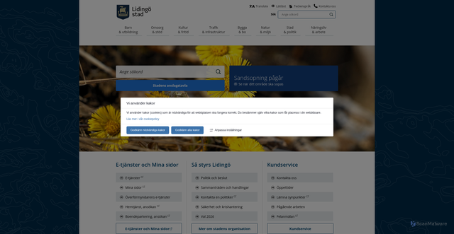 Security scan screenshot of https://www.lidingo.se/