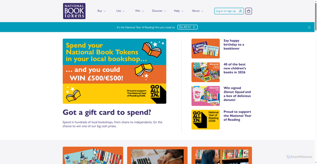 Security scan screenshot of https://nationalbooktokens.com