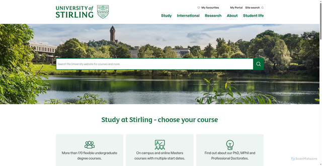 Security scan screenshot of https://www.stir.ac.uk/