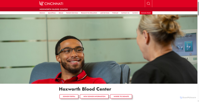Security scan screenshot of https://www.hoxworth.org/