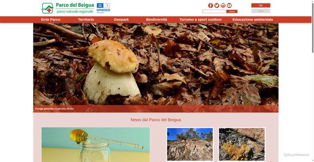 Security scan screenshot of https://www.parcobeigua.it/