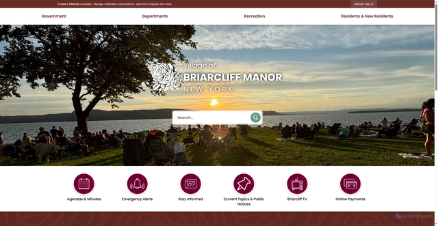 Security scan screenshot of https://briarcliffmanor.gov/