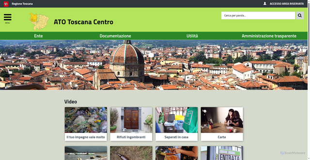 Security scan screenshot of https://www.atotoscanacentro.it/servizi/notizie/notizie_homepage.aspx