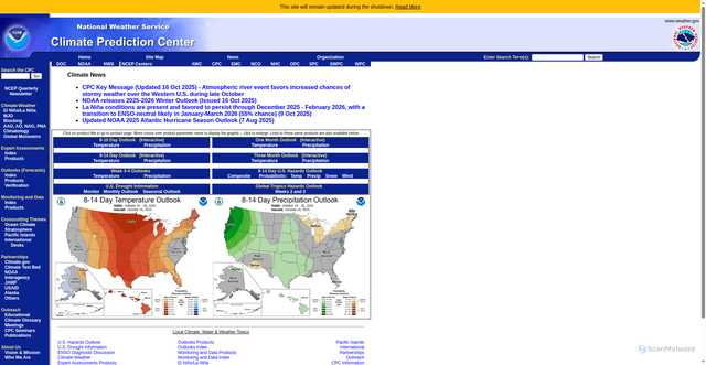 Security scan screenshot of https://www.cpc.ncep.noaa.gov/