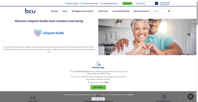 Security scan screenshot of https://www.lifepointhealthcreditunion.com/