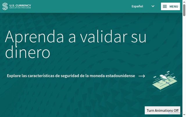 Security scan screenshot of https://www.uscurrency.gov/es