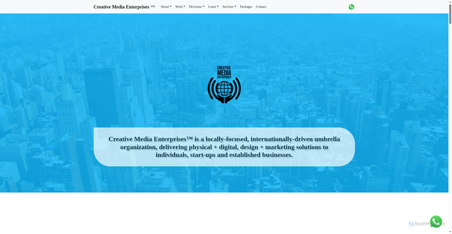 Security scan screenshot of https://creativemediaenterprises.com/