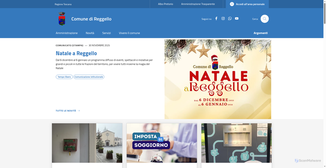 Security scan screenshot of https://www.comune.reggello.fi.it/