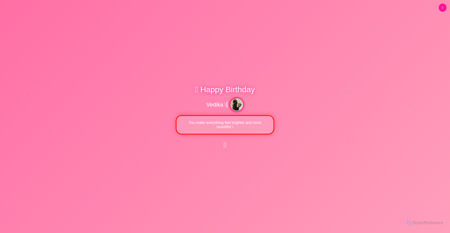 Security scan screenshot of https://hbdayvedikaaaa-vyjrbzztme.edgeone.app/