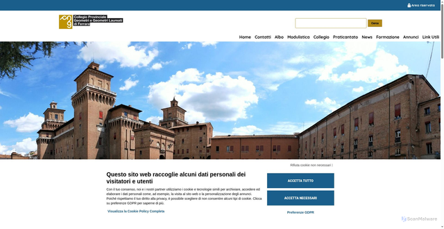 Security scan screenshot of https://www.collegiogeometri.fe.it