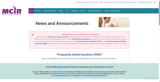 Security scan screenshot of https://mcir.org