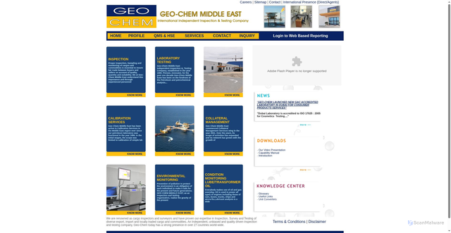 Security scan screenshot of http://www.geochem.ae/
