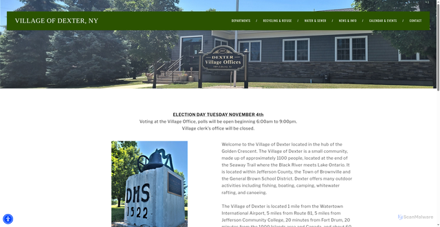 Security scan screenshot of https://www.villageofdexterny.gov/