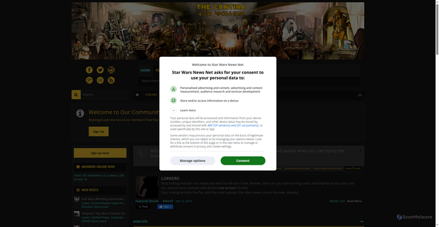 Security scan screenshot of https://thecantina.starwarsnewsnet.com/index.php?threads%2FFrequent-%E2%80%98Star-Wars%E2%80%99-Director-Bryce-Dallas-Howard-Reveals-Why-She-Keeps-Returning-to-the-Saga%2C-Hypes-up-%E2%80%98Ahsoka-Season-2.66352%2F=