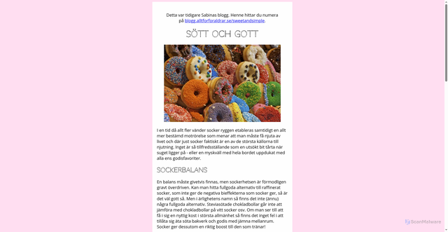Security scan screenshot of https://sweet-and-simple.se