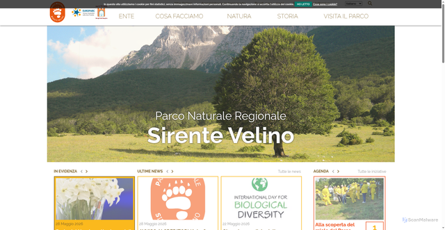 Security scan screenshot of https://www.parcosirentevelino.it