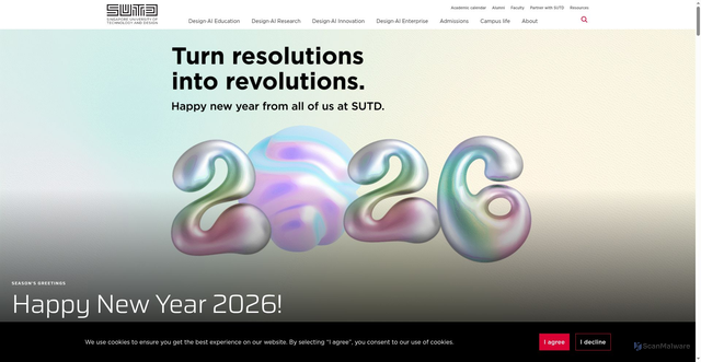 Security scan screenshot of https://www.sutd.edu.sg/