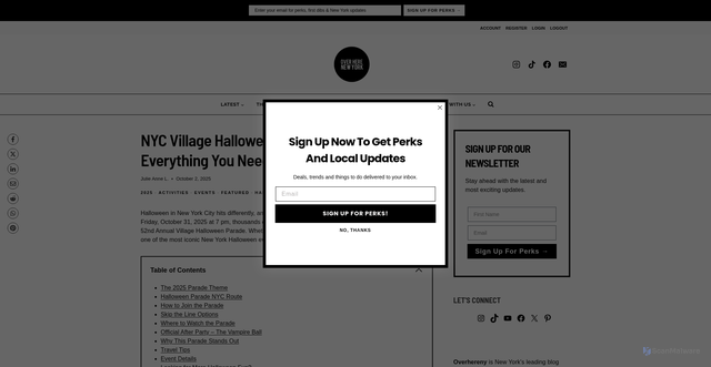 Security scan screenshot of https://www.overherenewyork.com/nyc-village-halloween-parade/