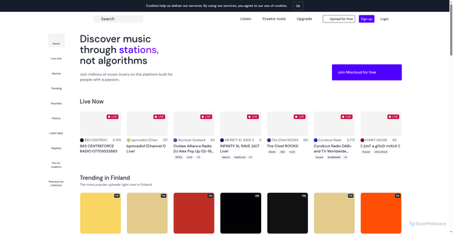 Security scan screenshot of https://mixcloud.com