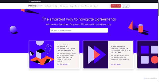 Security scan screenshot of https://community.docusign.com/?utm_campaign=GBL_US_PRD_AWA_2405_CommunityCTA