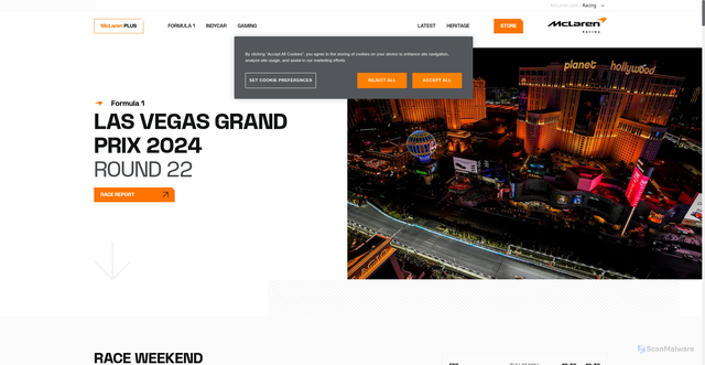 Security scan screenshot of https://www.mclaren.com/racing/formula-1/2024/las-vegas-grand-prix/