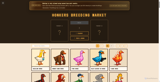 Security scan screenshot of http://honkers.pages.dev/