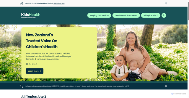 Security scan screenshot of https://healthykids.org.nz