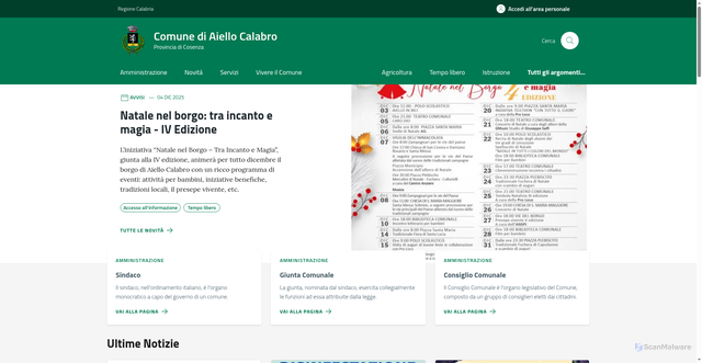 Security scan screenshot of https://comune.aiellocalabro.cs.it/